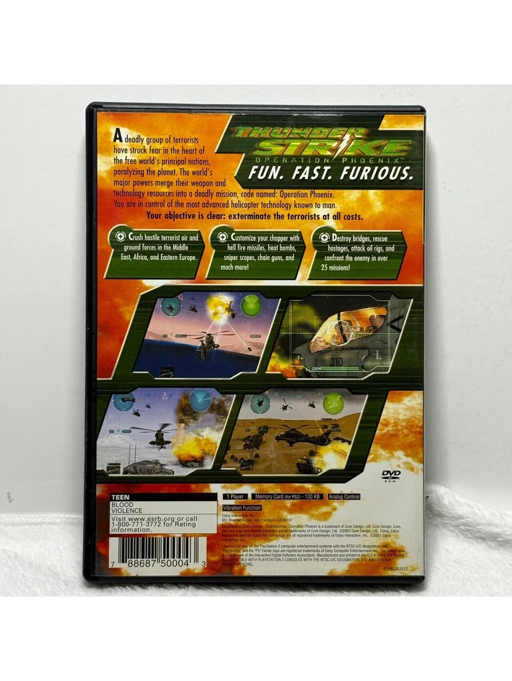 Thunder Strike Operation Phoenix PS2 PlayStation 2 Complete CIB Manual